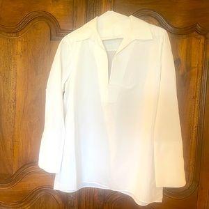 Tory Burch White Notched Collar Blouse
